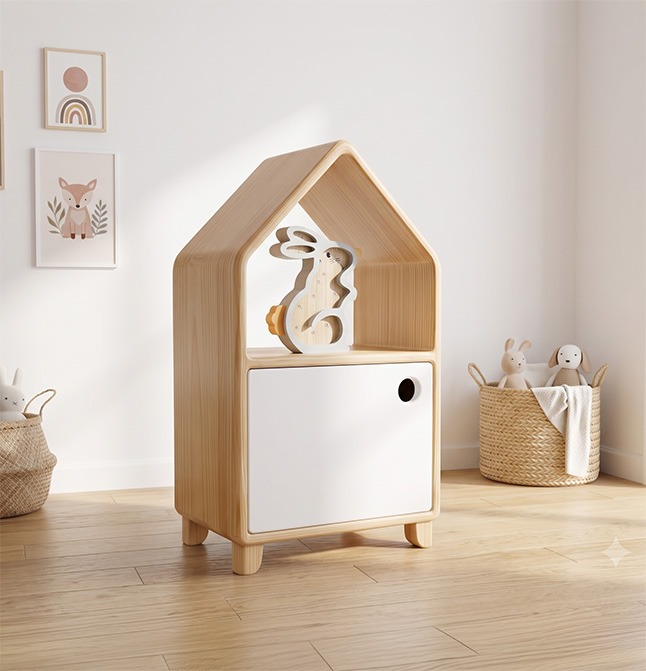 Velador Infantil Casita de Madera Montessori - Muebles para Niños