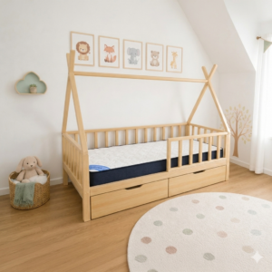 Cama Tipi Montessori Natural con Cajones - Muebles Montessori