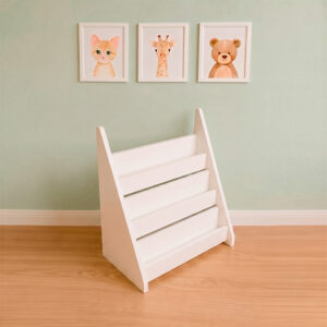 Librero Blanco Infantil de Madera Montessori - Muebles para Niños
